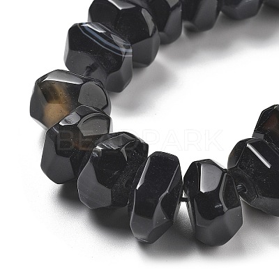 Natural Black Agate Beads Strands G-K392-A18-1