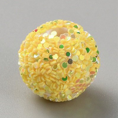 Opaque Acrylic Beads MACR-WH0010-12H-1