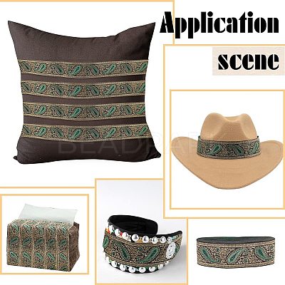 Ethnic Embroidery Polyester Flat Ribbons OCOR-WH0060-39B-1