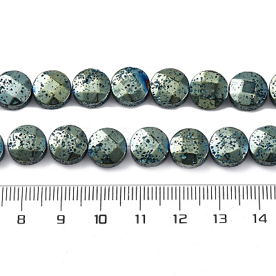 Electroplated Natural Lava Rock Beads Strands G-A256-F01-01G-1