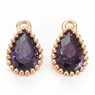 Brass Inlaid Cubic Zirconia Charms KK-S356-771C-1