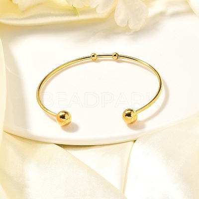 Fashion 304 Stainless Steel Cuff Bangles Torque Bangles BJEW-H473-01G-1