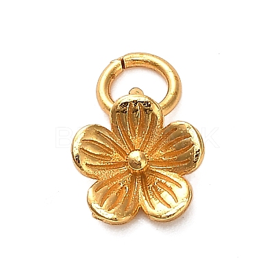 925 Sterling Silver 5-Petal Flower Charms STER-U009-01G-01-1