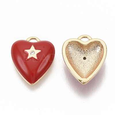 Brass Micro Pave Clear Cubic Zirconia Charms X-KK-T051-13G-NF-1