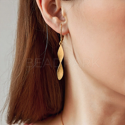 Twist Brass Leverback Earrings FS-WG34DE2-01-1