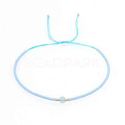 Adjustable Glass Seed Bead Braided Bead Bracelets for Women VT9382-42-1