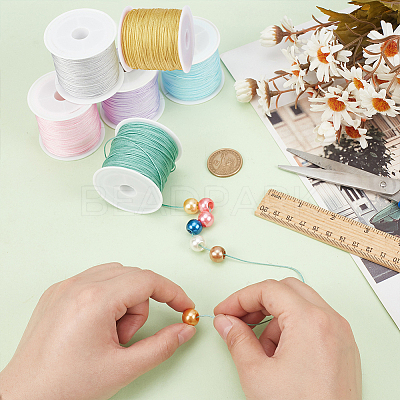6 Rolls 6 Colors Nylon Chinese Knot Cord NWIR-PH0002-27A-1