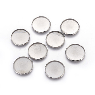 Tarnish Resistant 304 Stainless Steel Milled Edge Bezel Cups STAS-K099-01A-25mm-P-1