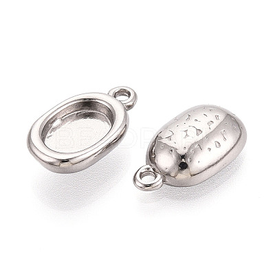 304 Stainless Steel Pendant Cabochon Settings STAS-N114-46A-P-1