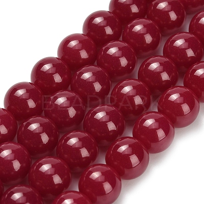 Lab Grown Red Corundum Beads Strands G-L634-B03-10mm-1