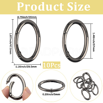 10Pcs Zinc Alloy Spring Gate Rings FIND-SP0004-31B-1