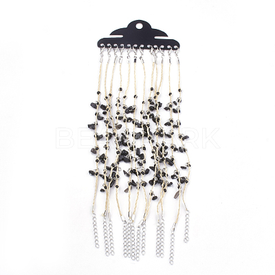 Handmade Braided Raffia Anklets AJEW-S072-03A-1