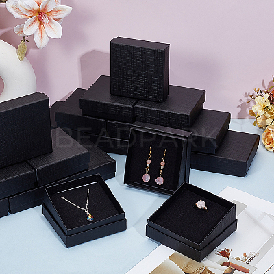 Cardboard Paper Earrings and Rings Storage Boxes CBOX-WH0015-001A-1