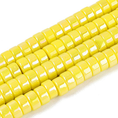 AB Color Plated Opaque Glass Beads Strands GLAA-T026-3x6mm-P12-1