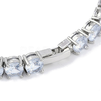 Rack Plating Brass Micro Pave Cubic Zirconia Chain Bracelets BJEW-P341-06A-P-1
