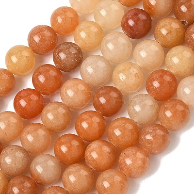 Natural Red Aventurine Bead Strands G-P257-02-10mm-01-1