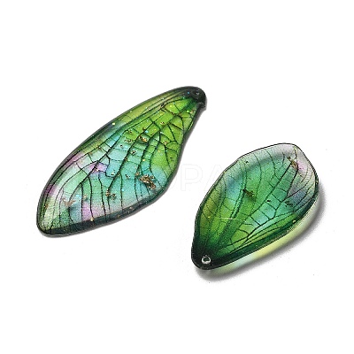 4Pcs Transparent Epoxy Resin Butterfly Wings Pendants RESI-C057-04D-1