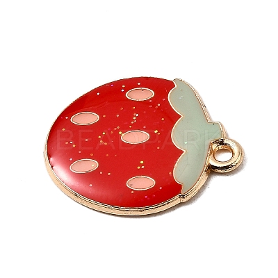 Sequins Alloy Red Enamel Pendants ENAM-I065-01KCG-02-1