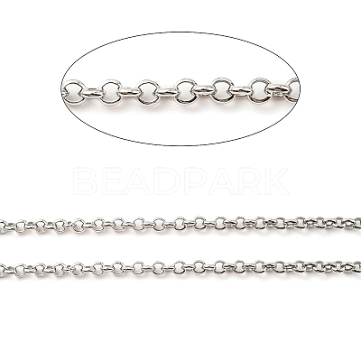 Anti-Tarnish Rhodium Plated 925 Sterling Silver Rolo Chains STER-F052-05P-1