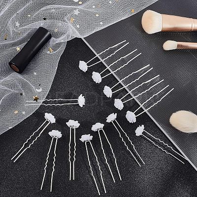 20Pcs Platinum Tone Alloy Hair Forks OHAR-CA0001-05-1