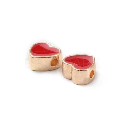 Light Gold Plated Alloy Enamel Beads ENAM-WH0001-25A-1