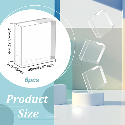 Square Transparent Acrylic Jewelry Display Pedestals ODIS-WH0001-47A-1