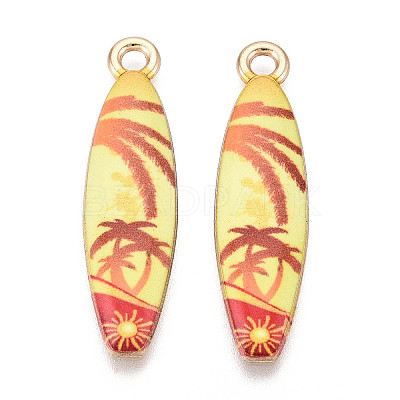 Alloy Enamel Pendants ENAM-T022-40KCG-06-1