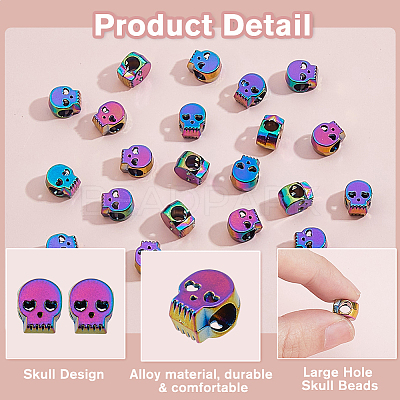 24Pcs Alloy European Beads FIND-HS0001-71-1