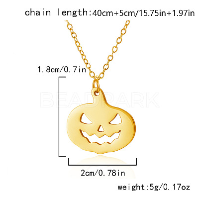 Halloween 304 Stainless Steel Laser Cut Pendant Necklaces FS-WG247A7-02-1