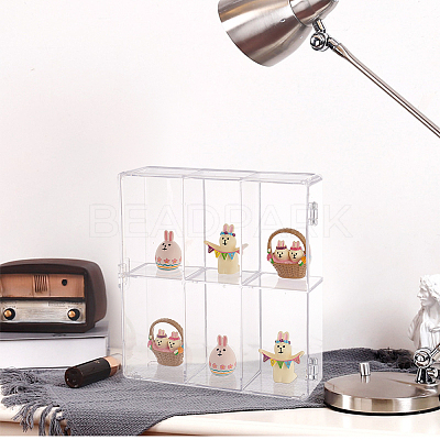 2-Tier Transparent Acrylic Desktop Minifigure Display Case ODIS-WH0034-13-1