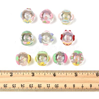 10Pcs 10 Styles DIY Handmade Transparent Acrylic Enamel Beads MACR-FS0002-41-1