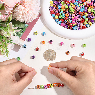 800Pcs 2 Styles Cross Theme Acrylic Beads MACR-PA0001-45B-1