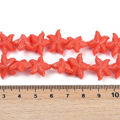 Synthetic Coral Dyed Carved Beads Strands CORA-K009-06B-01-1