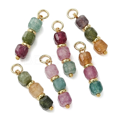Natural Multicolor Tourmaline Pendants PALLOY-JF05308-1