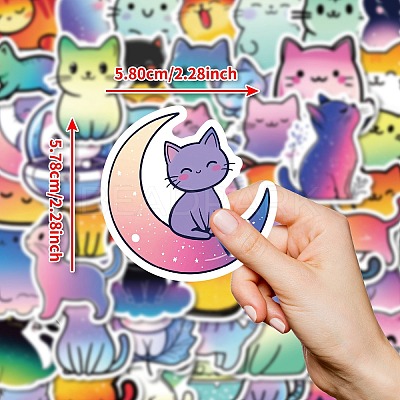 50Pcs Cartoon Cat Paper Sticker STIC-C012-02-1