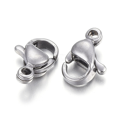 Tarnish Resistant 304 Stainless Steel Lobster Claw Clasps STAS-F182-01P-F-1
