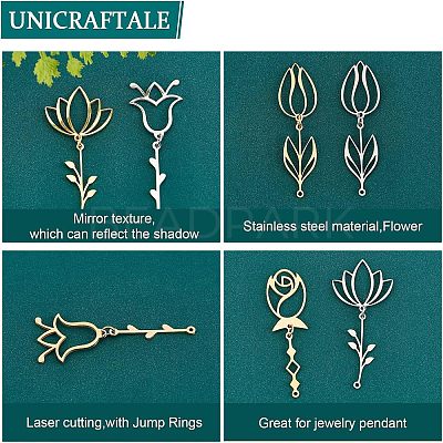 8Pcs 8 Style 201 Stainless Steel Pendants STAS-UN0033-37-1