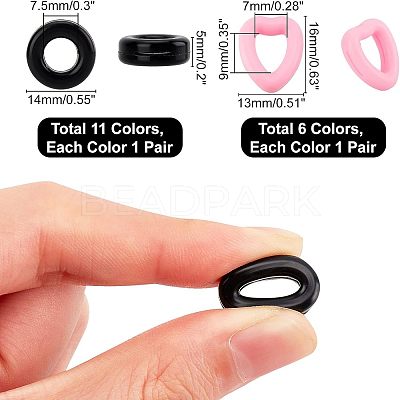 17 Pairs 17 Style Silicone Eyeglasses Ear Grip SIL-NB0001-08-1