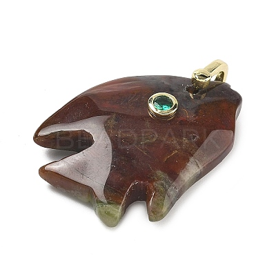 Natural Indian Agate Carved Pendants G-G460-01G-08-1
