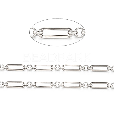 Tarnish Resistant Handmade 304 Stainless Steel Link Chains CHS-M004-02P-1