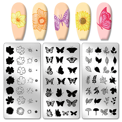 Stainless Steel DIY Nail Art Templates MRMJ-WH0092-033-1