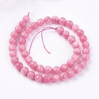 Natural White Jade Bead Strands X-G-R166-8mm-25-1