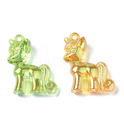 Electroplate Transparent UV Plating Acrylic Pendants OACR-I014-29-1