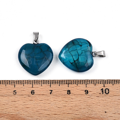 Natural Dragon Veins Agate Pendants G-N0325-14A-1
