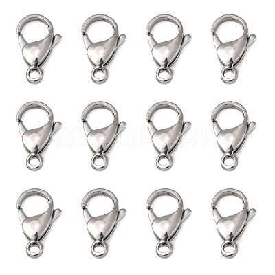 Tarnish Resistant Polished 316 Surgical Stainless Steel Lobster Claw Clasps X-STAS-R072-18A-1