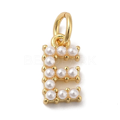 Rack Plating Brass with ABS Plastic Imitation Pearl Charms KK-B092-30E-G-1