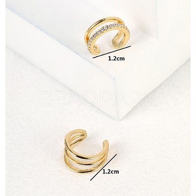 Real 18K Gold Plated Brass Cuff Earrings LS-GM4836-3-1