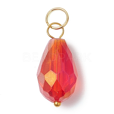 15Pcs Electroplate Glass Pendants PALLOY-JF03008-1