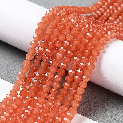 Baking Paint Imitation Jade Glass Bead Strands DGLA-A034-J2MM-A12-1