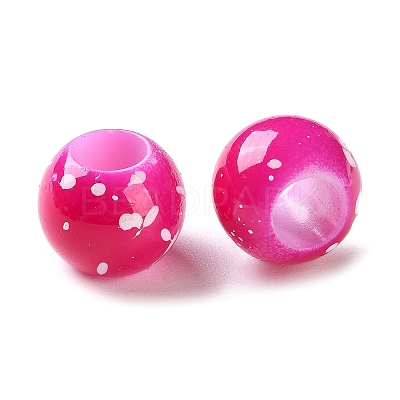 Spray Painted ABS Plastic European Beads KY-G033-01B-10-1